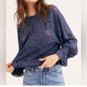 Navy Free People Olivia Free People Top